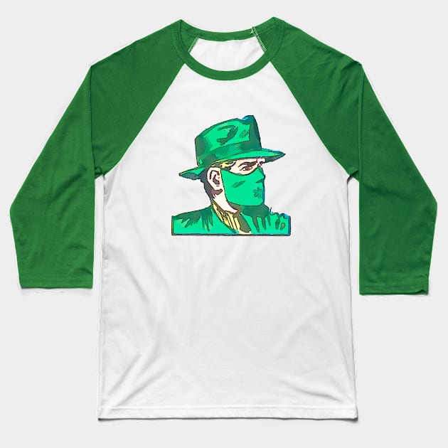 man in green mask and hat Baseball T-Shirt by Marccelus